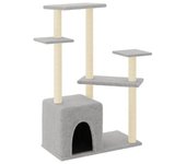 Rascador para Gatos con postes de ISAL gris Claro 155 cm