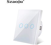EU/UK Standard Crystal Tempered Glass Wall Panel Light Touch Switch Led Indicator Sensor Electrical Button 1/2/3Gang 220V
