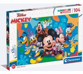 Puzzle Mickey y sus Amigos - 104 piezas Super Color, Ideal para regalo para niños de 6+ años, Diversión y Aprendizaje infantil, Clementoni