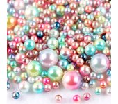 About 360pcs Random Mix 3-10mm No Hole ABS Pearl Bead For DIY Jewelry Making Nail Art  Decor Vase Filler Makeup Brush K0877