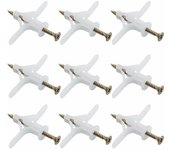 50 clavijas para juegos de placas de yeso, tubo de expansión de plástico, clavijas de tubo de expansión autoperforantes para aviones utilizadas para