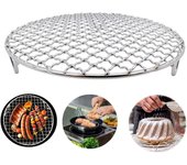 Accesorio para parrilla de barbacoa, rejilla de acero inoxidable para cocinar de 18 cm/7,1 pulgadas, rejilla para asar redonda, rejilla para enfriar y apilable