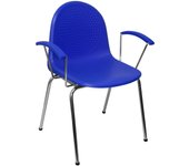 Piqueras Y Crespo Pack 4 Sillas Ves Plástico Azul - Ergonómicas y Apilables