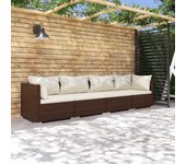 4 PCs sofás de Jardín conjunto con Codos Polyrattan