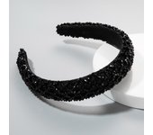 European and American Temperament Pure Handmade Beaded Crystal Sponge Wide Edge Hair Band Baroque Personality Versatile Headband
