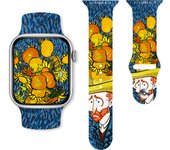 Van Gogh oil painting printed silicone strap suitable for Apple Watch Ultra S8 watch wristband Bands for apple watch strap