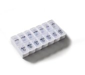Box for Pills Medicine Vitamin Box Weekly Pill Box 7 Days in French Container for Tablets Travel Pill Organizer
