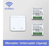 RF433 Smart Wireless Switch Relay Module 1/2/3Gang Wall Panel and Mini Round Button Wall Panel Switch 100V 240V Smart Automation