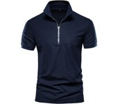 Polo de talla europea para hombre, camiseta informal de manga corta con solapa de verano, Top de Color sólido de talla europea para hombre