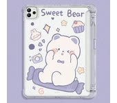 For IPad Case iPad Pro 11 2nd 3rd 4th IPad 12.9 4th 5th 6th Air 4th 5th 10.9 IPad 10.2 Cartoon Bear Clear Protective Shell Cover