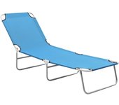 vidaXL Tumbona plegable de acero con recubrimiento polvo Gris, Taupé, Azul Sillas de Exterior Ideal para jardín, playa, piscina, terraza Tumbona Piscina Tumbonas Playa Tumbonas Jardín Exterior