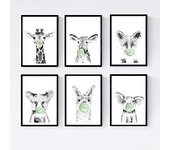 Set 6 Carteles de Animales Bebés Nacnic + Chicle