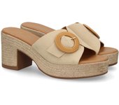PuntoSalao Zuecos de plataforma y tacón en yute para mujer color beige VR5-1615