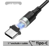 USLION 360 Magnetic Cable 3A Fast Charging Micro USB Type C Cable For iPhone Xiaomi Samsung Magnet Charger Phone Data Cord Wire