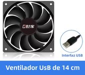 Teucer USB Powered Computer PC Case Fan 120mm 5V Silent Chassis Cooler for Router TV Cat Cooling Screws Protective Net 8/12/14cm