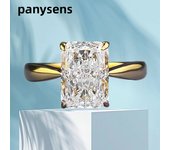 PANSYSEN 925 Sterling Silver 7*10MM Crushed Ice Cut Lab Sapphire Gemstone Engagement Fine Jewelry Cocktail Party Ring for Women