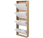 Mueble Zapatero Serie Loira 52AB Topkit Armario Zapatero Estrecho Alto con 4 Puertas abatibles. Medidas 161x54x16