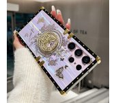 Glitter Butterfly Stand Holder Aurora Box Phone Case For Samsung S25 S24 S23 Ultra S21 S22 Plus Finger Ring Fold Bracket Cover