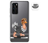 Tumundosmartphone Funda Gel Transparente para Huawei P40 diseño Avestruz Dibujos