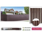 HERSIG Malla Ocultacion Jardin Cañizo PVC color Gris oscuro Doble cara 150 x 300 cm/ Marron Oscuro de 1 Cara para Exterior 150 x 300 cm a elegir. Valla ocultación patio, jardin,balcón.