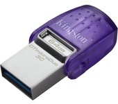 Kingston DataTraveler microDuo 3C Unidad Mini Pincho Pendrive Flash Memoria USB 64GB / 128GB / 256GB USBGen 3, USB 3.2 USB-C OTG, Type-C y Type-A, Morado