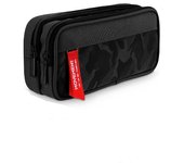 Estuche Escolar, Estuches Grandes 3 Compartimentos con Cremallera, Estuches Escolares Adolescentes Estudiantes Adultos Oficina (Negro)