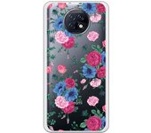 Funda original compatible con Xiaomi Redmi Note 9T - Patron flores azules y rojas