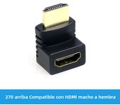 HDMI-Compatible Adapter 90 270 Degree Right Angle Male to Female Converter 4K HD Connector Mini / Micro HDMI-Compatible Extender