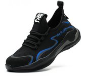 Zapatos de seguridad ligeros para hombre, zapatillas de trabajo transpirables con puntera de acero, antigolpes y ANTIPERFORACIONES