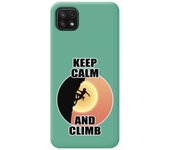 Funda Silicona Líquida Verde para Samsung Galaxy A22 5G diseño Mujer Escalada Dibujos