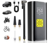6000mAH Compresor Aire Portatil, 150 PSI Inflador Ruedas Coche, Hinchador Electrico with Pantalla Digital y Luz LED, Ajustado para automóviles, Motos, Bicicletas, Anillo de Natación, PelotasEtc
