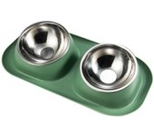 Mess Proof Elevated Pet Bowl Dog Cat Food Water Bowls Double Dog Cat Bowls Pet Dry Food Dispenser Pet Feeder Stainless Steel