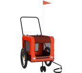 vidaXL Remolque de Bicicleta Mascotas Carrito Hierro Tela Oxford Color Amarillo,  Azul,  Gris y mas