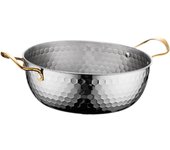 Olla para ramen de acero inoxidable dorada de 18 cm, olla para cocinar fideos instantáneos para el hogar, camping, picnic, restaurante