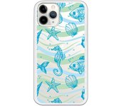 Funda compatible con iPhone 11 Pro - Patron caballitos de mar