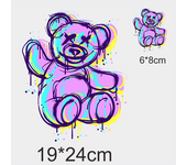 2PCS Cute Cartoon Bear Ironing Hot Transfer Stickers for Clothes, Vinyl Hot Stickers Fashion New DIY Clothes Hat Stickers