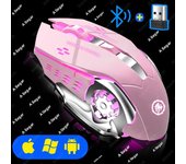 HY Ratón Inalámbrico Recargable Para Gaming Con Iluminación Bluetooth USB Silencioso Meccánico E-Sports Para PC Compatible Con Computadora