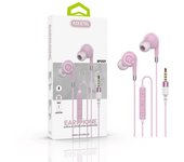 Auricular con Micrófono y Botón Multifunción - Rosa/Plateado
