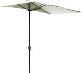 Outsunny Media Sombrilla 230x130x245 cm Parasol para Pared de Jardín con Manivela y Mástil de Metal de Ø38 mm Terraza Balcón