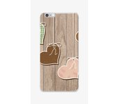 Tumundosmartphone Funda Gel Tpu para Iphone 6 / 6S Diseño Corazones Madera Dibujos
