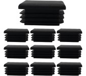 Tapones cuadrados de plástico negro Tapón de plástico cuadrado Tubo de tapa de extremo Silla Glide 10 piezas