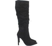 Davinia Shoes Bota con Tacon Fino para Mujer, con Punta Fina, Caña Arrugada, y Cierre de Cremallera, Otoño Invierno 2022 Shoes&Blues.es 260-39-Negro