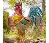 Realistic Chicken Statues Metal Rooster Animals Stakes Sculptures Decor Home Art Decor For Backyard Patio Floor Plug