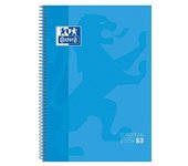 Oxford, Cuaderno A4, cuadricula 5x5, tapa extradura, microperforado, libreta A4 Europeanbook 1, color turquesa