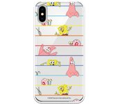 Funda original compatible con iPhone X o XS con un diseño de Bob Esponja Multipersonaje Arcoiris