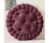 Cojín de meditación con forma de galleta, redondo, cuadrado, para silla, sala de estar, balcón, oficina, sofá, yoga, 40 cm (cuadrado, marrón claro).