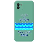 Funda Silicona Líquida Verde para Samsung Galaxy A03 diseño Agua Dibujos