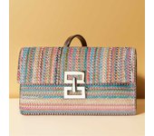 Women Straw Woven Handbag Versatile Crochet Beach Handbag Straw Envelope Clutch Female Party Wedding Bag