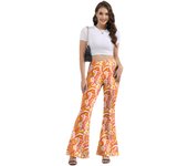 [You're My Secret] 60s 70s Women Hippie Pants Bell Bottom Boho Pants Flared Pants Retro Trousers for 70s Theme Party