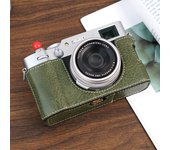 Camera Half Case for Fujifilm X100VI Fuji X100VI Man-made Leather Bottom Open with Shoulder Strap Camera Protector Baseplate